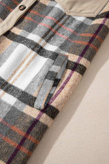 Pocketed Plaid Long Sleeve Mini Shirt Dress - Trendsi - Flyclothing LLC