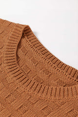 Round Neck Cap Sleeve Sweater Vest - Trendsi - Flyclothing LLC