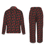 Baha Ranch Colores De Mexico Red Roses Satin Pajama Set
