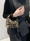 Fuzzy Polyester Mini Handbag with Zipper - Trendsi - Flyclothing LLC