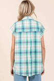 Mittoshop Mineral Wash Plaid Button Down Shirt - Trendsi - Flyclothing LLC
