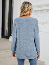Round Neck Long Sleeve T-Shirt - Trendsi - Flyclothing LLC