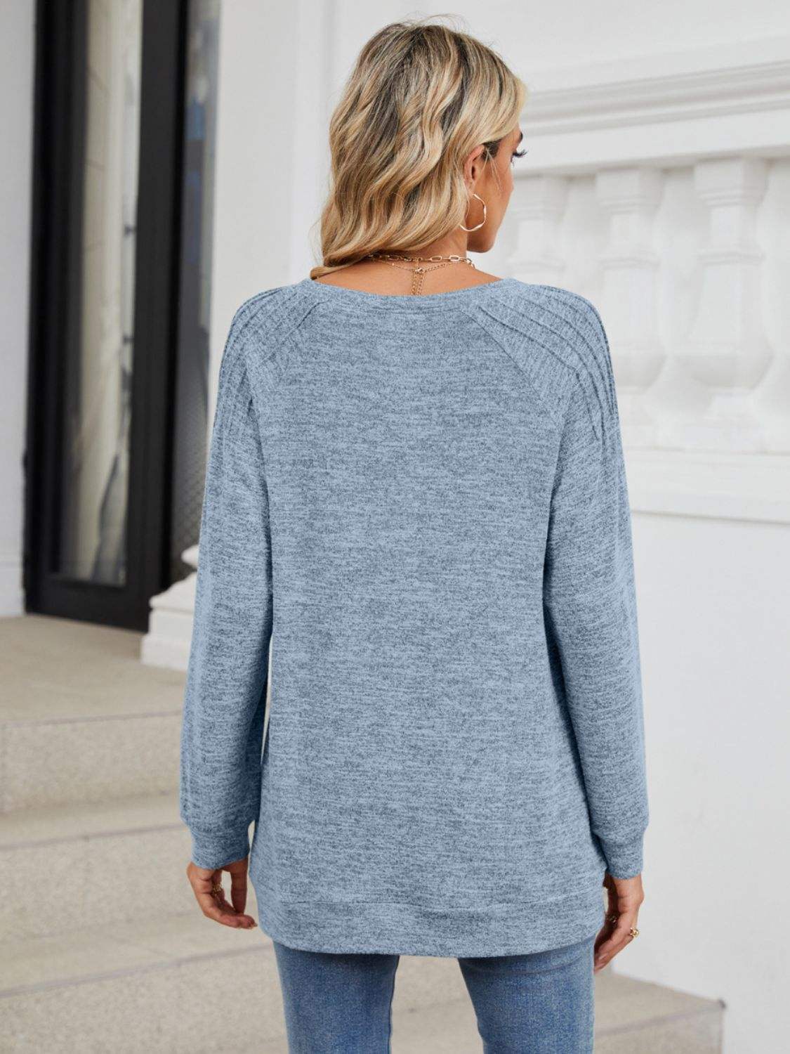 Round Neck Long Sleeve T-Shirt - Trendsi - Flyclothing LLC