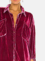 Collared Neck Button Down Long Sleeve Shirt - Trendsi - Flyclothing LLC