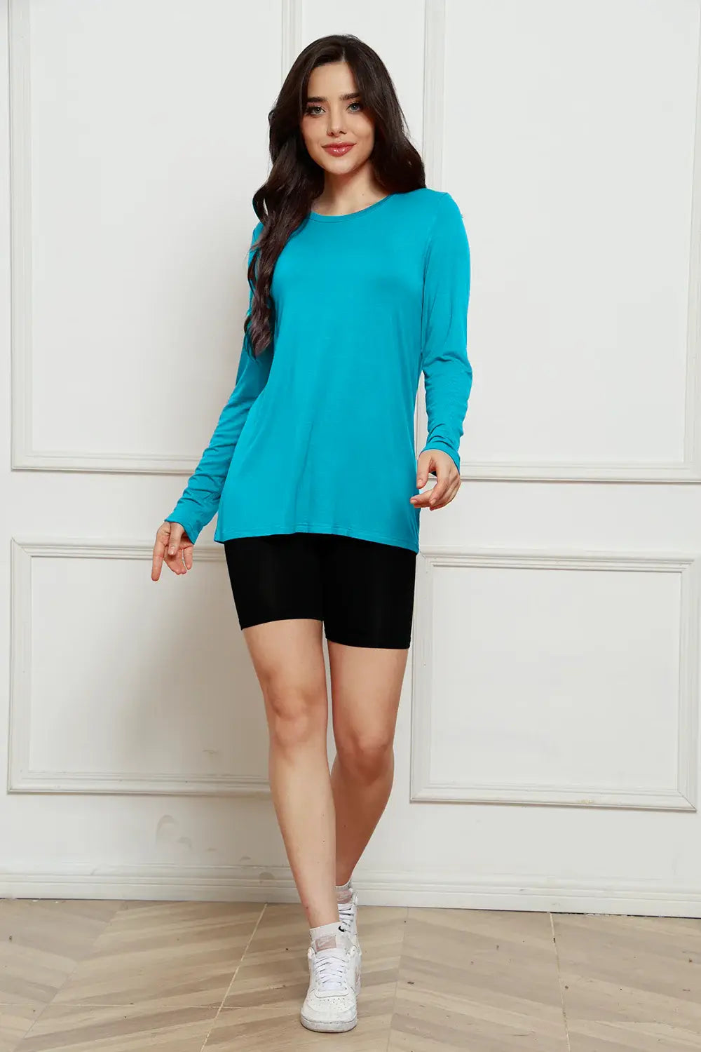 Basic Bae Full Size Round Neck Long Sleeve Top - Trendsi - Flyclothing LLC
