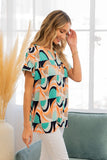 Sew In Love Wrinkle-Free Geometric Short Sleeve Shirt - Trendsi