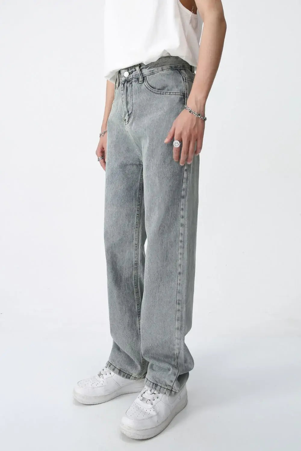 Baggy Jeans with Pockets - Trendsi - Flyclothing LLC
