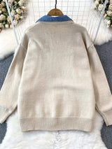 Raw Hem Denim Pocket Patchwork Cardigan - Trendsi - Flyclothing LLC