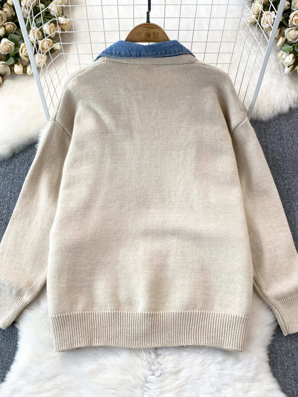 Raw Hem Denim Pocket Patchwork Cardigan - Trendsi - Flyclothing LLC