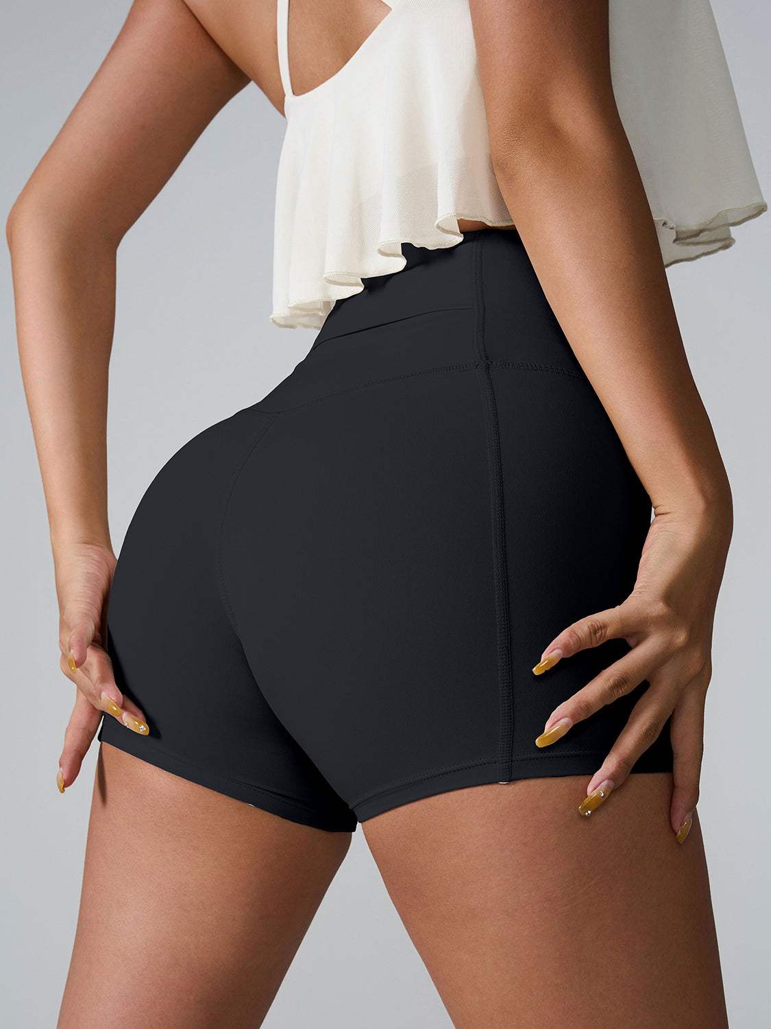 High Waist Active Shorts - Trendsi - Flyclothing LLC