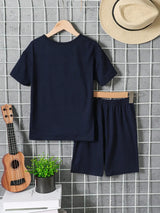 Children's Graphic Round Neck T-Shirt and Pants Set - Trendsi - Flyclothing LLC