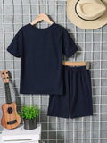 Children's Graphic Round Neck T-Shirt and Pants Set - Trendsi - Flyclothing LLC
