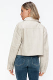 Snobbish Snap Down Long Sleeve PU Leather Jacket - Trendsi