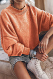 Mock Neck Dropped Shoulder Sweatshirt - Trendsi - Flyclothing LLC