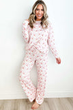 Santa Print Long Sleeve Top and Pants Lounge Set - Trendsi - Flyclothing LLC