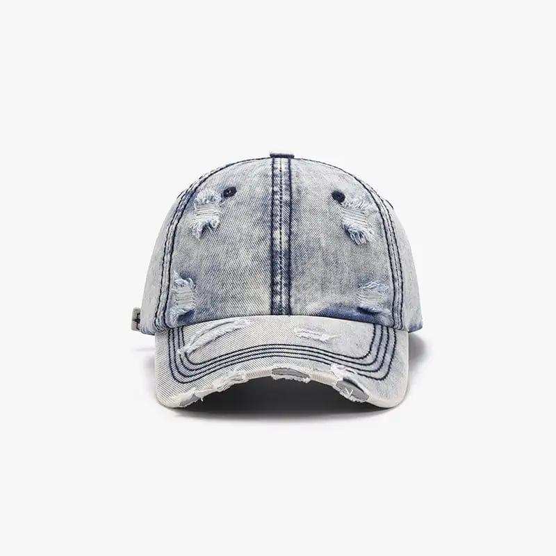 Distressed Cotton Baseball Cap - Trendsi - Flyclothing LLC