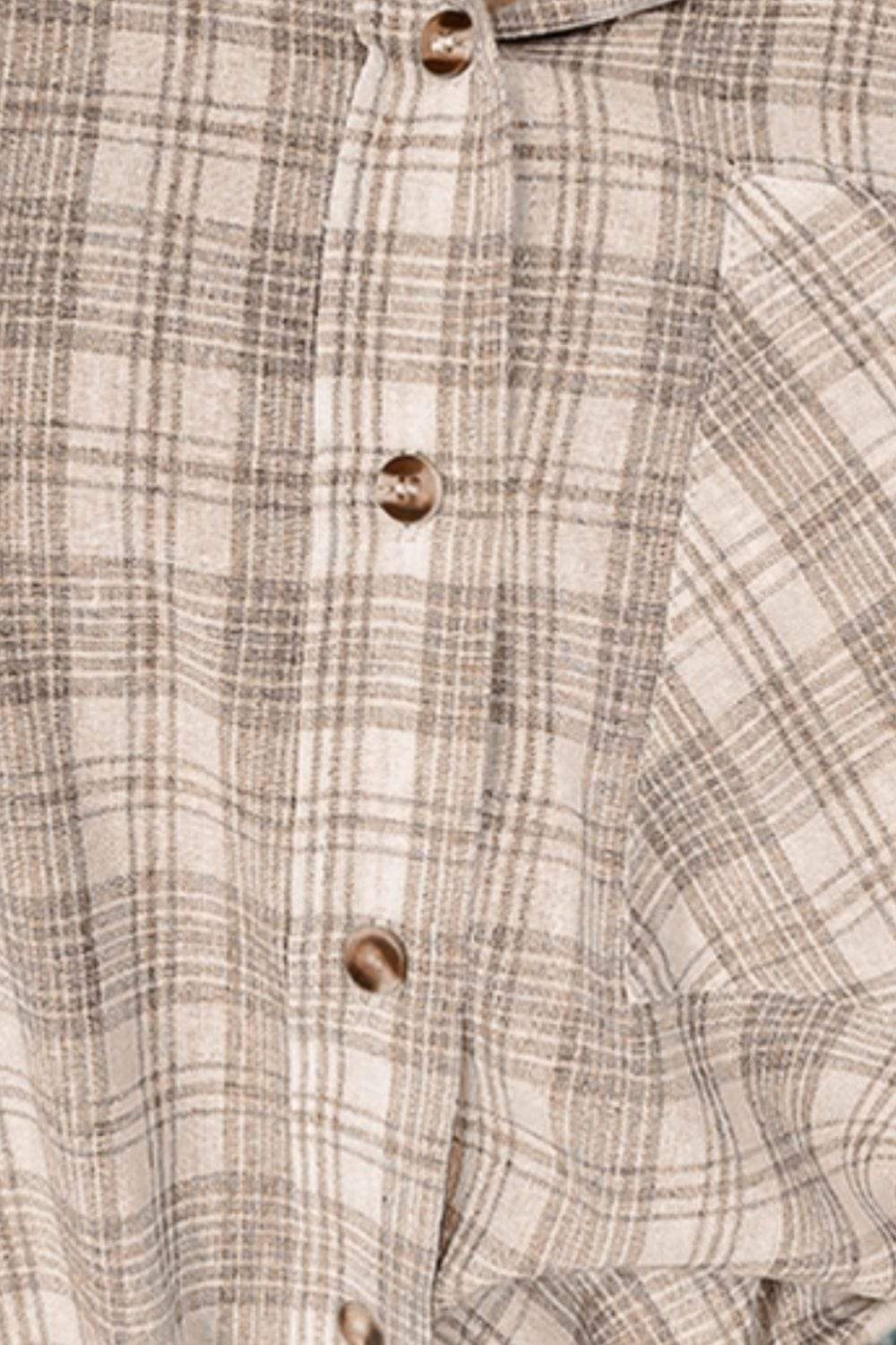 Drawstring Button Up Hooded Jacket - Trendsi - Flyclothing LLC