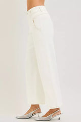 RISEN High Rise Ankle Wide Pants - Trendsi - Flyclothing LLC