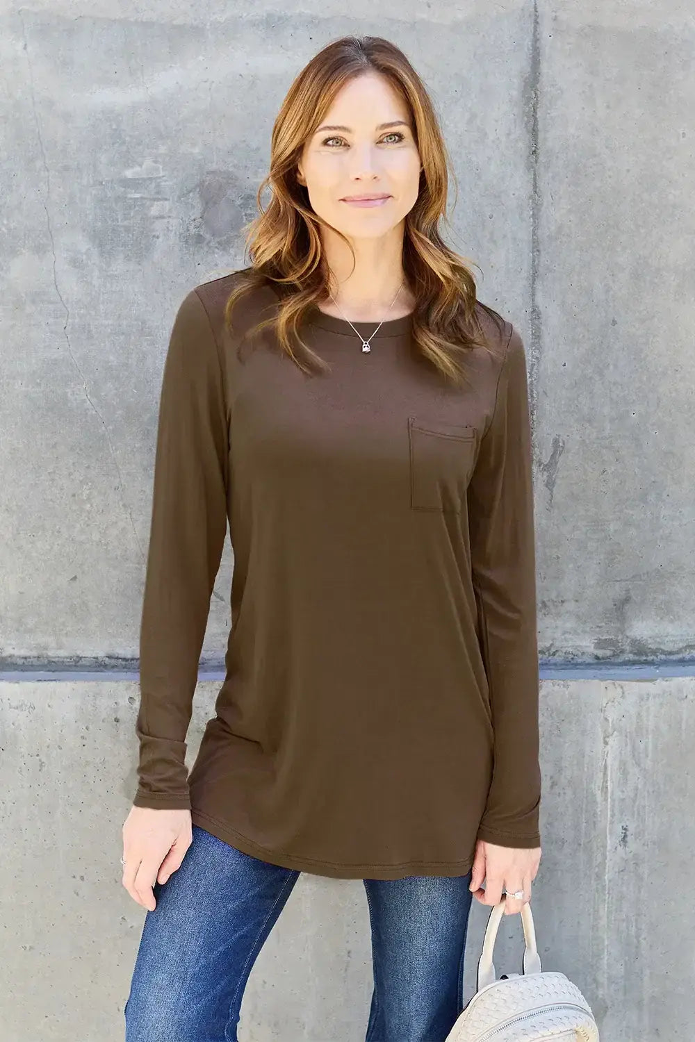 Basic Bae Full Size Round Neck Long Sleeve Top - ShopBasicbae - Flyclothing LLC