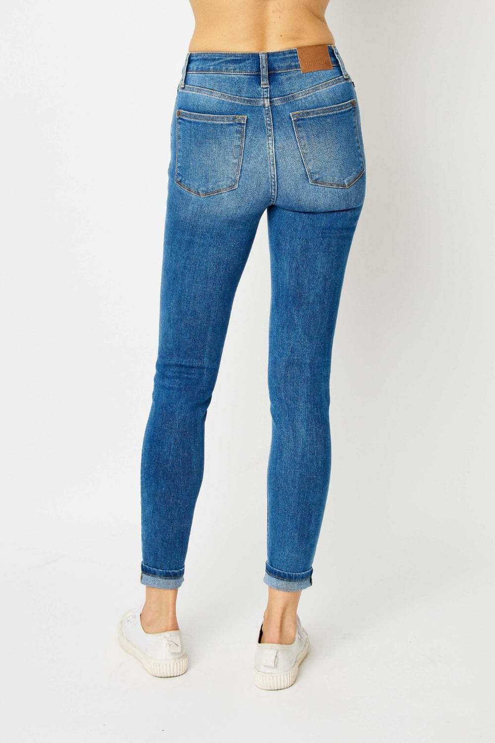 Judy Blue Full Size Cuffed Hem Skinny Jeans - Trendsi - Flyclothing LLC