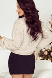 Sequin Zip Up Long Sleeve Jacket - Trendsi