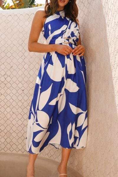 Ruched Printed Single Shoulder Dress - Trendsi - Flyclothing LLC