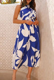 Ruched Printed Single Shoulder Dress - Trendsi