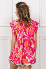 BiBi Smocked Yoke Ruffled Floral Top - Trendsi - Flyclothing LLC