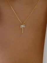 Zircon Palm Tree Pendant Necklace - Trendsi - Flyclothing LLC