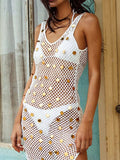 Openwork Slit V-Neck Cover Up - Trendsi - Flyclothing LLC
