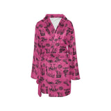 Baha Ranch Pink Cowboy Print Western Bath Robe - Baha Ranch Western Wear - Flyclothing LLC