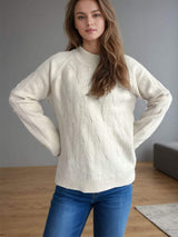 Mock Neck Long Sleeve Sweater - Trendsi - Flyclothing LLC
