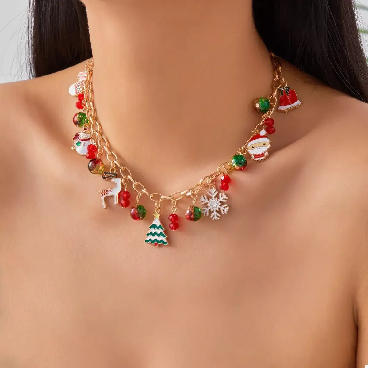 Christmas Themed Charm Necklace - Trendsi - Flyclothing LLC