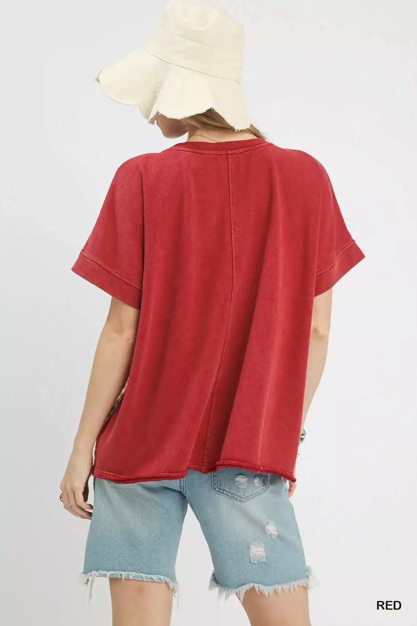 Umgee Mineral Wash French Terry Top - Trendsi - Flyclothing LLC