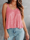Sequin Scoop Neck Tank - Trendsi - Flyclothing LLC