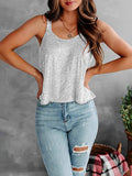 Sequin Scoop Neck Tank - Trendsi