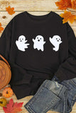 Ghost Round Neck Long Sleeve Sweatshirt - Trendsi - Flyclothing LLC