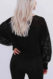 Sequin Boat Neck Long Sleeve Blouse - Trendsi