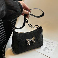 Bow PU Leather Shoulder Bag - Trendsi