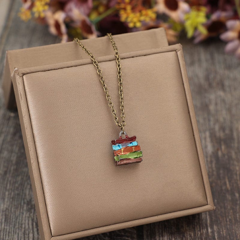 Alloy Books Pendant Necklace - Trendsi