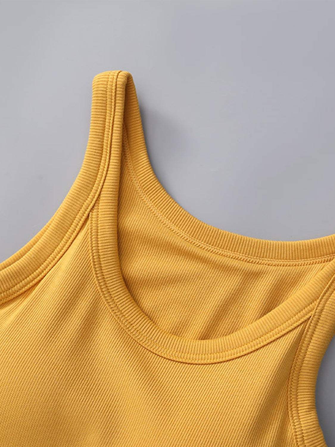 Round Neck Tank with Bra - Trendsi - Flyclothing LLC