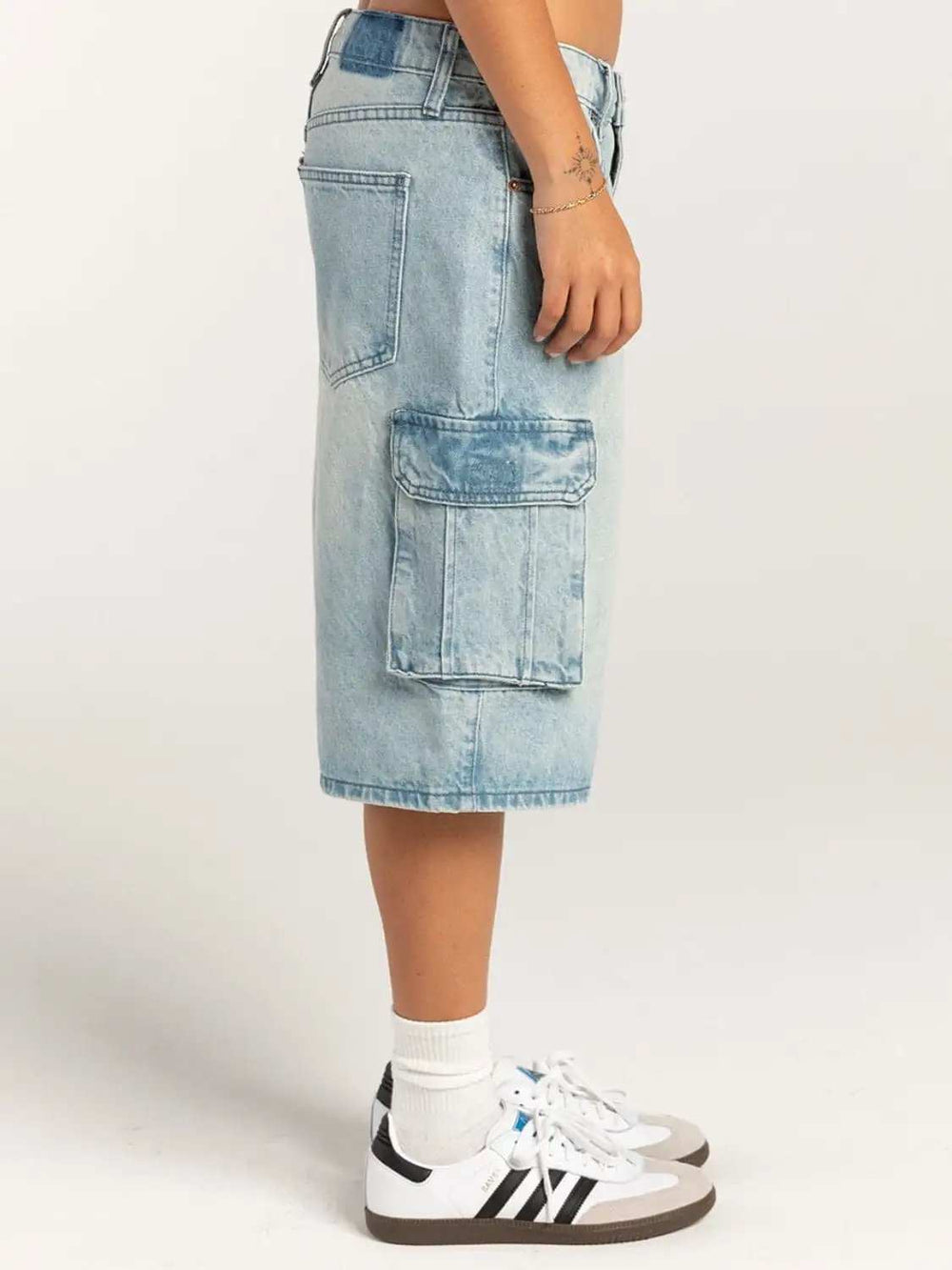 Mid-Rise Waist Denim Shorts with Pockets - Trendsi - Flyclothing LLC