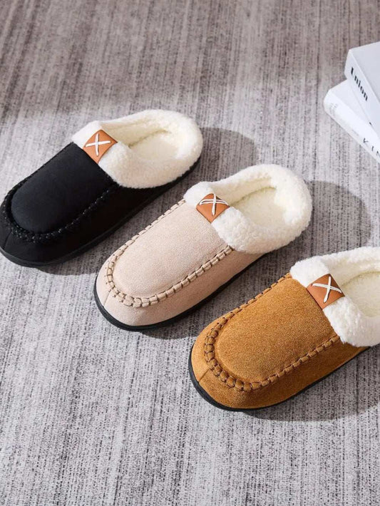 Contrast Round Toe Flat Slippers - Trendsi - Flyclothing LLC
