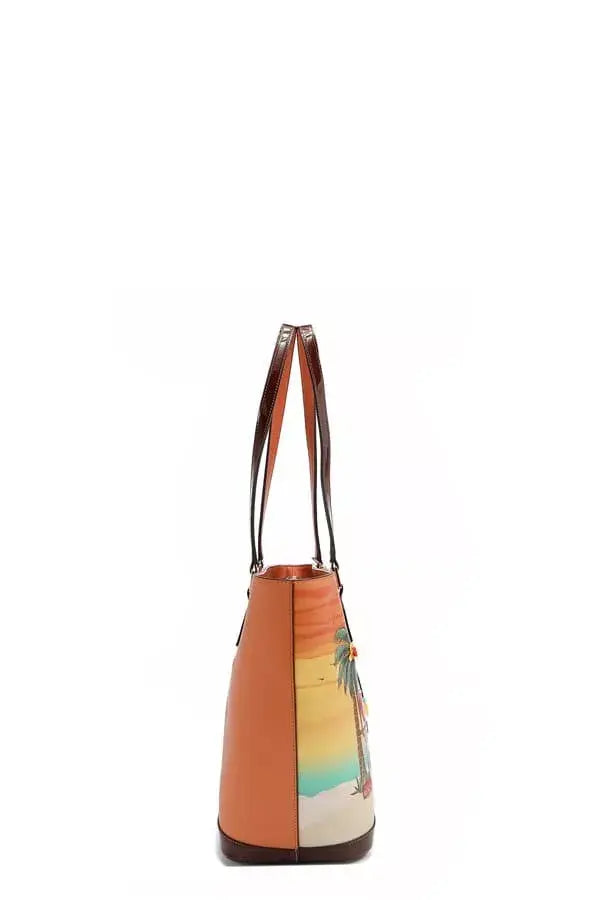 Nicole Lee USA Tropical Beach House Print Shopper Bag - Trendsi - Flyclothing LLC