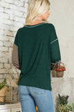 Celeste Full Size Floral Color Block Exposed Seam T-Shirt - Trendsi