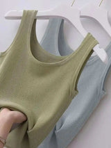 Plus Size Ribbed Knit Scoop Neck Tank Top - Trendsi - Flyclothing LLC