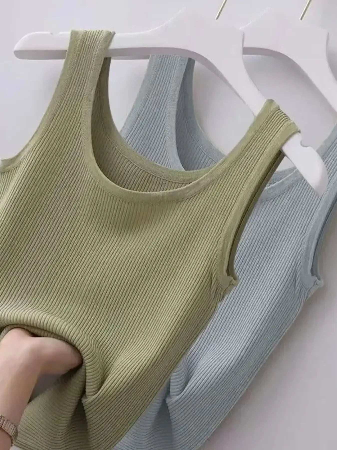 Plus Size Ribbed Knit Scoop Neck Tank Top - Trendsi - Flyclothing LLC