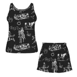 Baha Ranch Ranch Life Black Pajama Lounge Tank Shorts Set Made in America