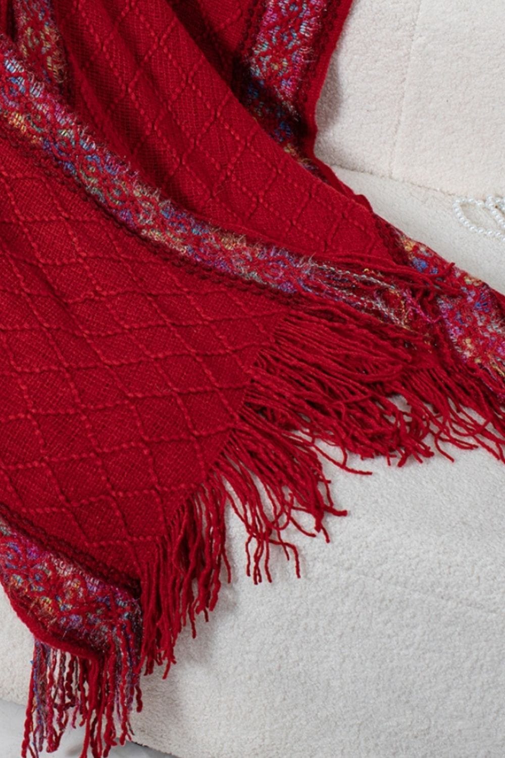 Fringe Half Sleeve Hooded Poncho - Trendsi