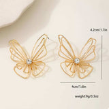 18K Gold-Plated Butterfly Earrings - Trendsi - Flyclothing LLC